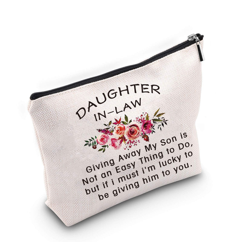 [Australia] - TSOTMO Daughter in Law Gift Wedding Gift Cosmetic Bag Bride Bridal Gift Giving Away My Son is Not an Easy Thing to Do,but if i must i'm lucky to be giving him to you Makeup Bag (My Son) 
