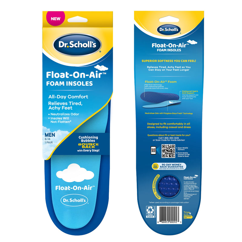 [Australia] - Dr. Scholl's Float-On-Air Insoles for Men, Shoe Inserts That Relieve Tired, Achy Feet with All Day Comfort, , Men's 8-14 