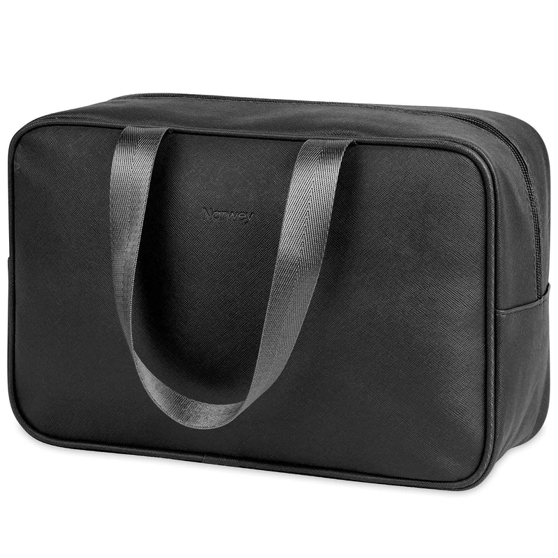 [Australia] - Full Size Toiletry Bag Large Cosmetic Bag Travel Makeup Bag Organizer for Women and Girl (Large, Black) A-Black 