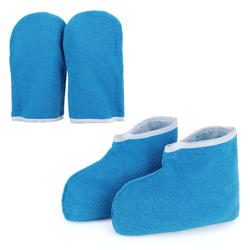 [Australia] - Paraffin Wax Gloves & Booties, Segbeauty Paraffin Heated SPA Mittens Foot Liners, Gloves & Socks for Hot Wax Hand Therapy Thermal Treatment Home DIY SPA Therabath Wax Warmer Paraffin Wax Machine Blue Thin 