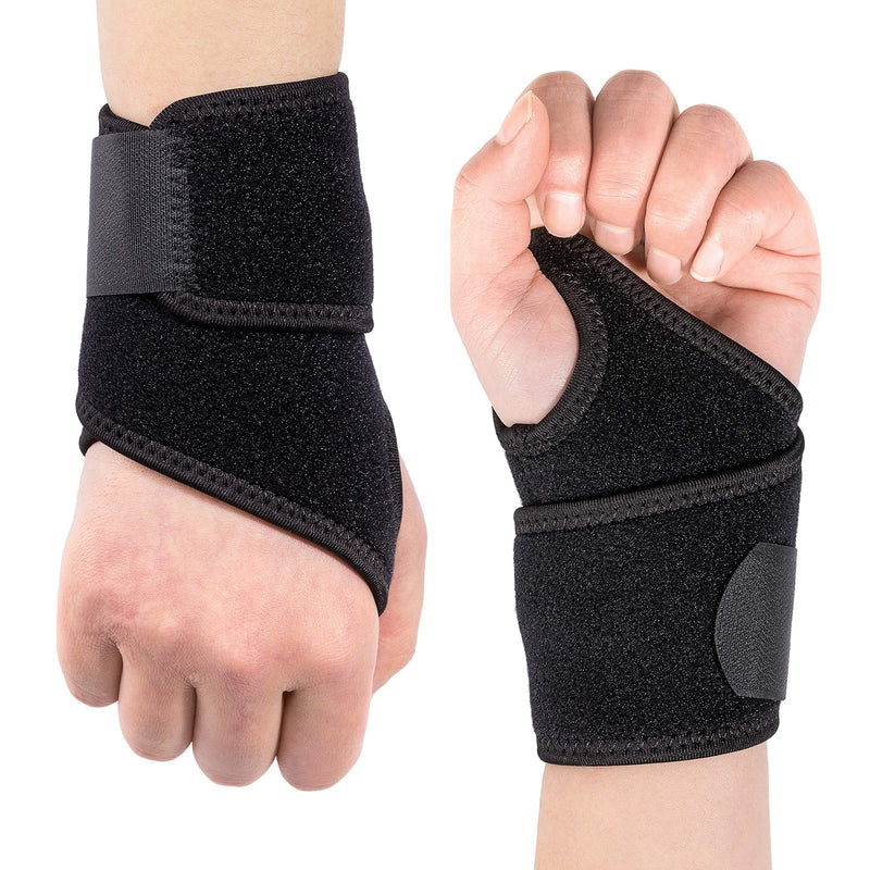 [Australia] - Carpal Tunnel Wrist Brace, Kmeivol 2 Pack Wrist Brace, Adjustable Wrist Wrapes for Men and Women, Lightweight and Breathable Wrist Splint for Sports, Wrist Support for Right and Left Hands (Black) 