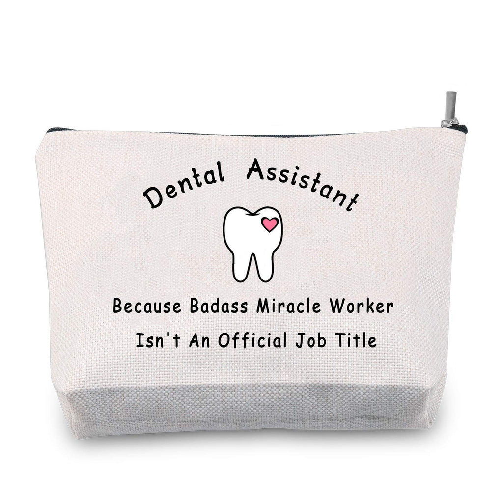 [Australia] - JXGZSO Dental Assistant Gift Because Badass Miracle Worker Isn’t An Official Title Makeup Bag (Dental assistant) 