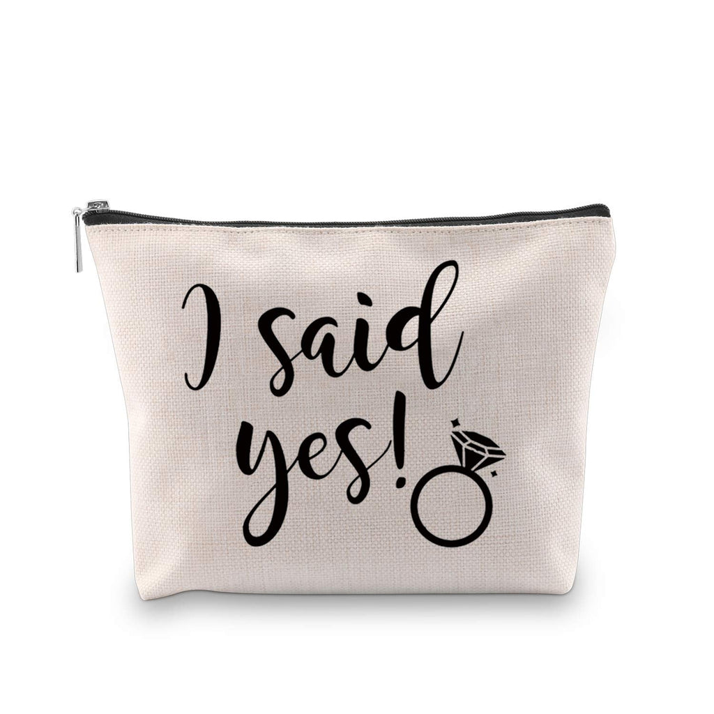 [Australia] - Wedding Bride Gift Bridal Shower Cosmetic Bag I Said Yes Bride Engagement Bachelorette Party Gift (I Said Yes) 