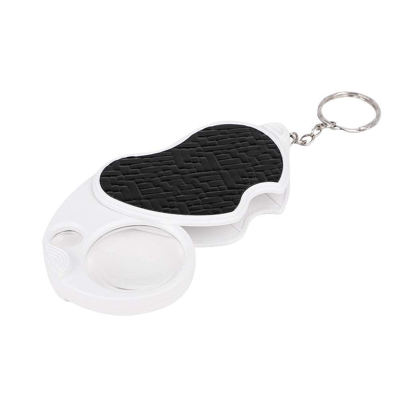 [Australia] - 8X 20X Pocket Magnifier with LED Light Portable Mini Magnifier with Keyring Folding Handheld Magnifying Glass Lighted Loupe for Reading Coins Jewelry Travel Inspection Black 