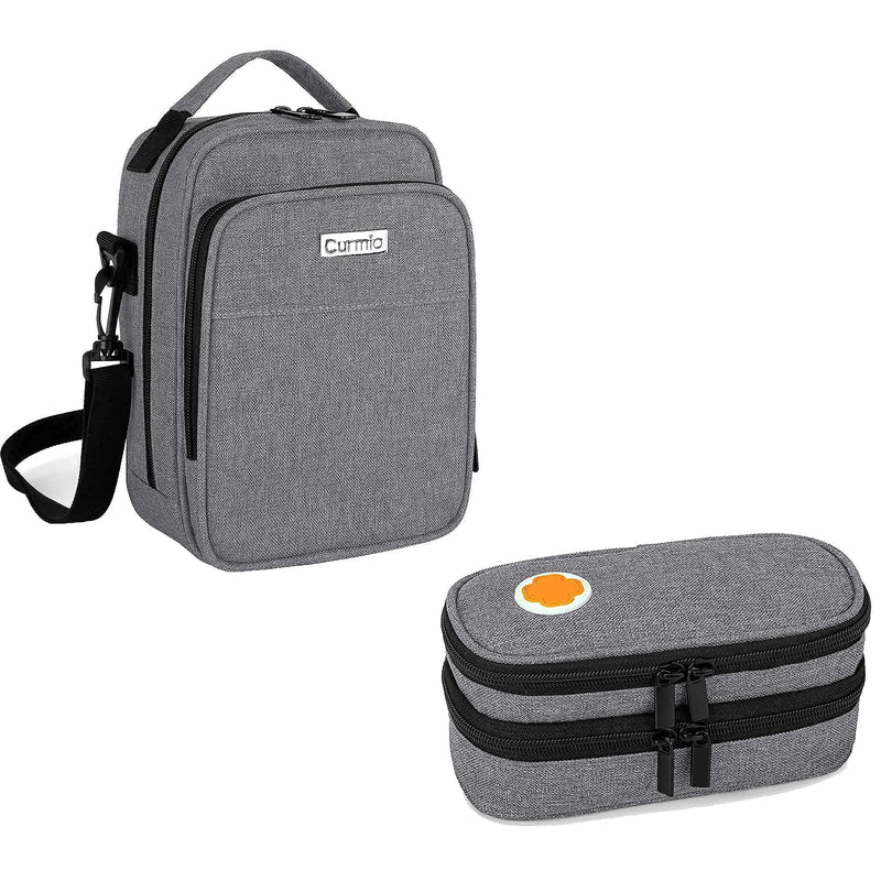[Australia] - CURMIO Epipen Carrying Bag with Shoulder Strap, Double Layers Epipen Case for 2 EpiPens, Auvi-Q, Syringes, Vials, Nasal Spray (Bag, Only, Patented Design) 