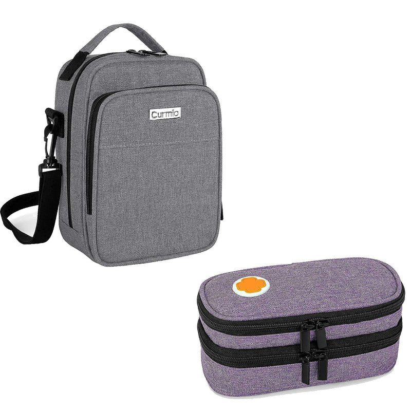 [Australia] - CURMIO Epipen Carrying Bag with Shoulder Strap, Double Layers Epipen Case for 2 EpiPens, Auvi-Q, Syringes, Vials, Nasal Spray (Bag, Only, Patented Design) 