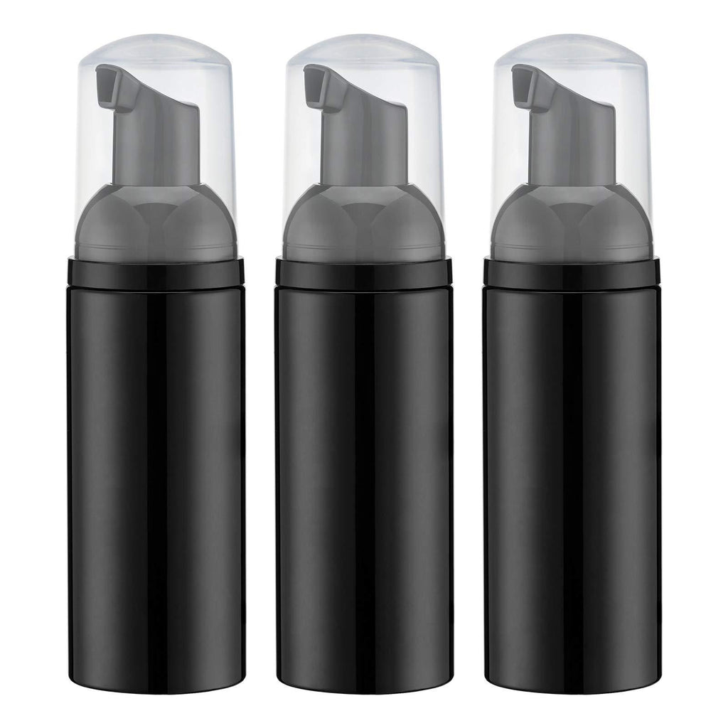 [Australia] - Tekson Soap Foam Bottle (Black Pump), Empty Travel Foaming Lash Shampoo for Cleanser, Dispenser (60ml, 2 fl oz) 3pcs Black 