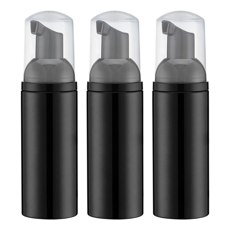 [Australia] - Tekson Soap Foam Bottle (Black Pump), Empty Travel Foaming Lash Shampoo for Cleanser, Dispenser (60ml, 2 fl oz) 3pcs Black 