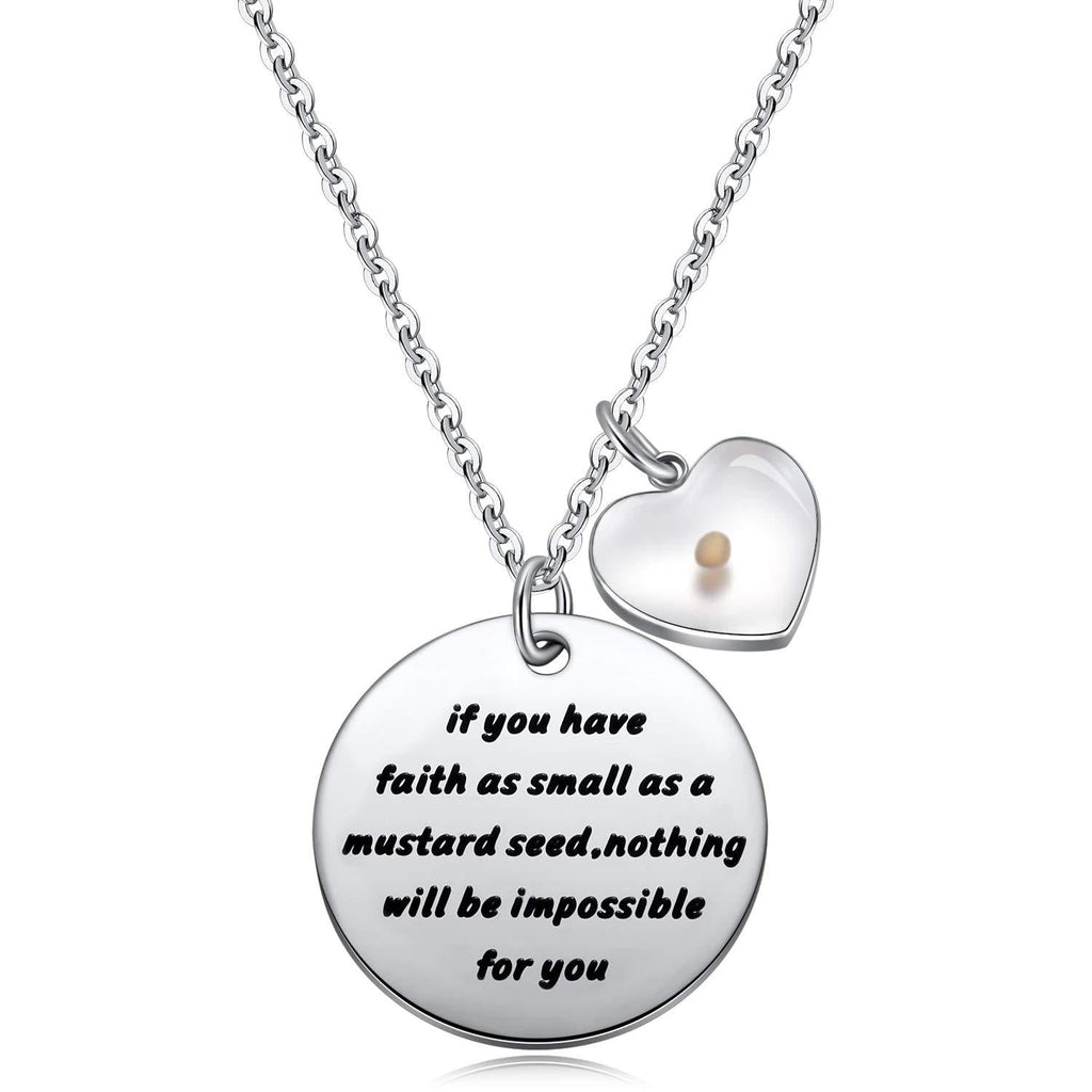 [Australia] - Ukodnus Mustard Seed Charm Necklace Jewelry Inspirational Christian Gift for Women Girls Faith As Small As A Mustard Seed Matthew 17:20 Necklaces mustard seed necklace heart 