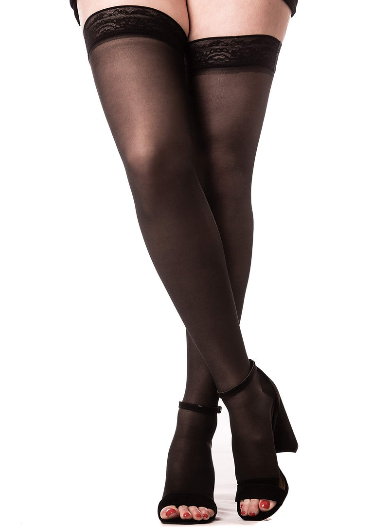 [Australia] - Medicella Thigh High Compression Stockings for Women Open Toe 15-20 mmHg Medical Quality XX-Large Black 