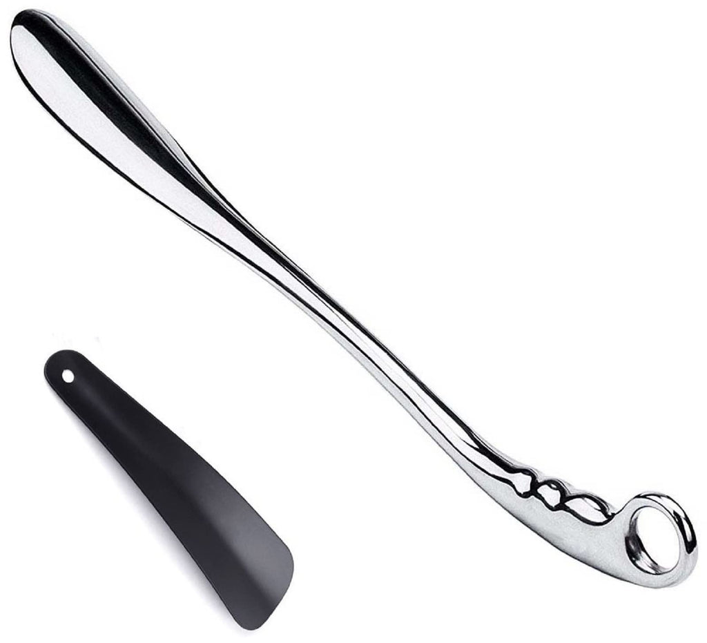 [Australia] - 26 Inch Shoe Horn Long Handle for Seniors Metal Shoehorn Large Handled Shoe Horns Men Women Solid Heavy Duty with 6.3'' Travel Shoe Spoon 