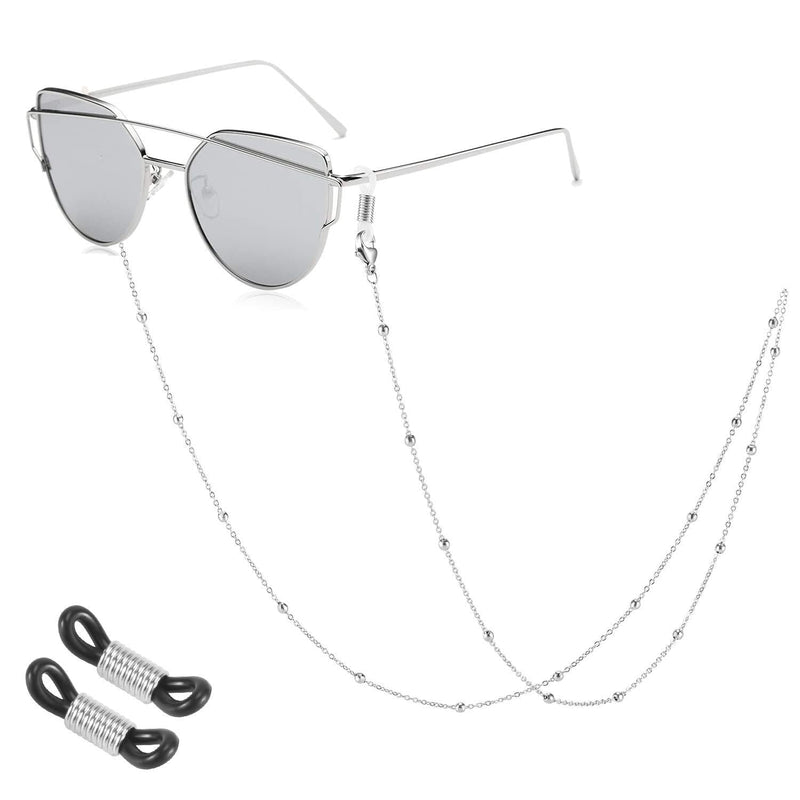 [Australia] - SAM & LORI Eyeglass Chain Necklace Women Glasses Reading Sunglasses Strap Holder Silver 
