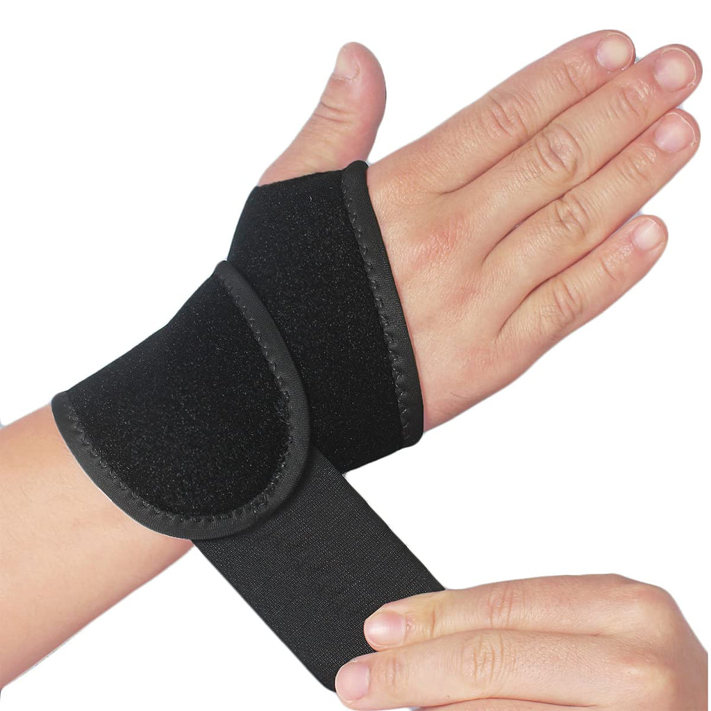 [Australia] - 2 Pack Wrist Support Brace/Carpal Tunnel/Wrist Brace/Hand Support, Adjustable Wrist Support for Arthritis and Tendinitis, Joint Pain Relief (Black) Black 