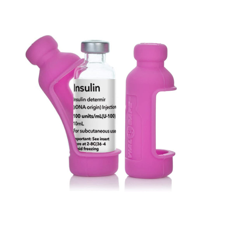 [Australia] - VIAL SAFE Insulin Bottle Protector Case/Sleeve for Diabetes, Never Risk Breaking Your Insulin Vial, Reusable, Durable, Flexible Silicone Protective Sleeve, 2-Pack (Size Tall), Pink 