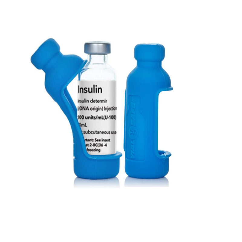 [Australia] - VIAL SAFE Insulin Bottle Protector Case/Sleeve for Diabetes, Never Risk Breaking Your Insulin Vial, Reusable, Durable, Flexible Silicone Protective Sleeve, 2-Pack (Size Tall), Light Blue 