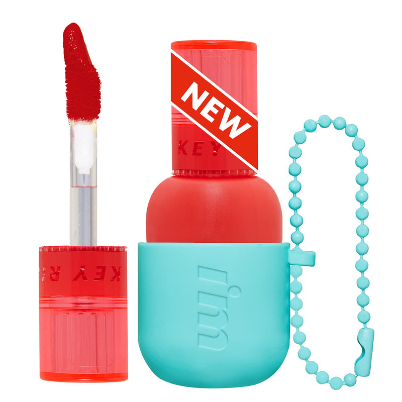 [Australia] - I'M MEME Color Key Ring Water Gel Tint | 01 Coral Picnic | Highly-pigmented and Non-smudging Lip Tint with Unique Key Ring Chain | K-beauty, FSC Packaging 