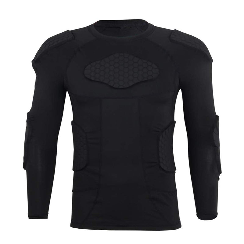 [Australia] - Men’s Protective Gear Chest Rib Shoulder Back Guards Sports Shock Rash Guard Compression Padded Shirt for Baseball Football Soccer Rugby Volleyball Bicycle XXL XX-Large 
