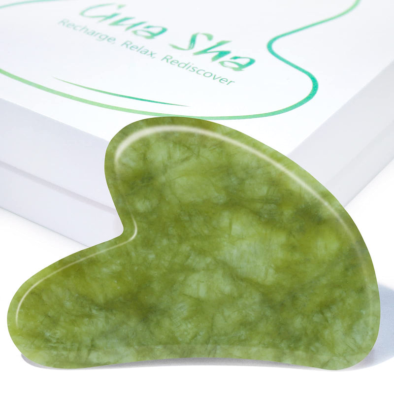 [Australia] - BAIMEI Gua Sha Facial Tool for Face and Body, Lymphatic Drainage Massage Tool for Deep Tissue of Tensions and Pains a-Mineral Green 