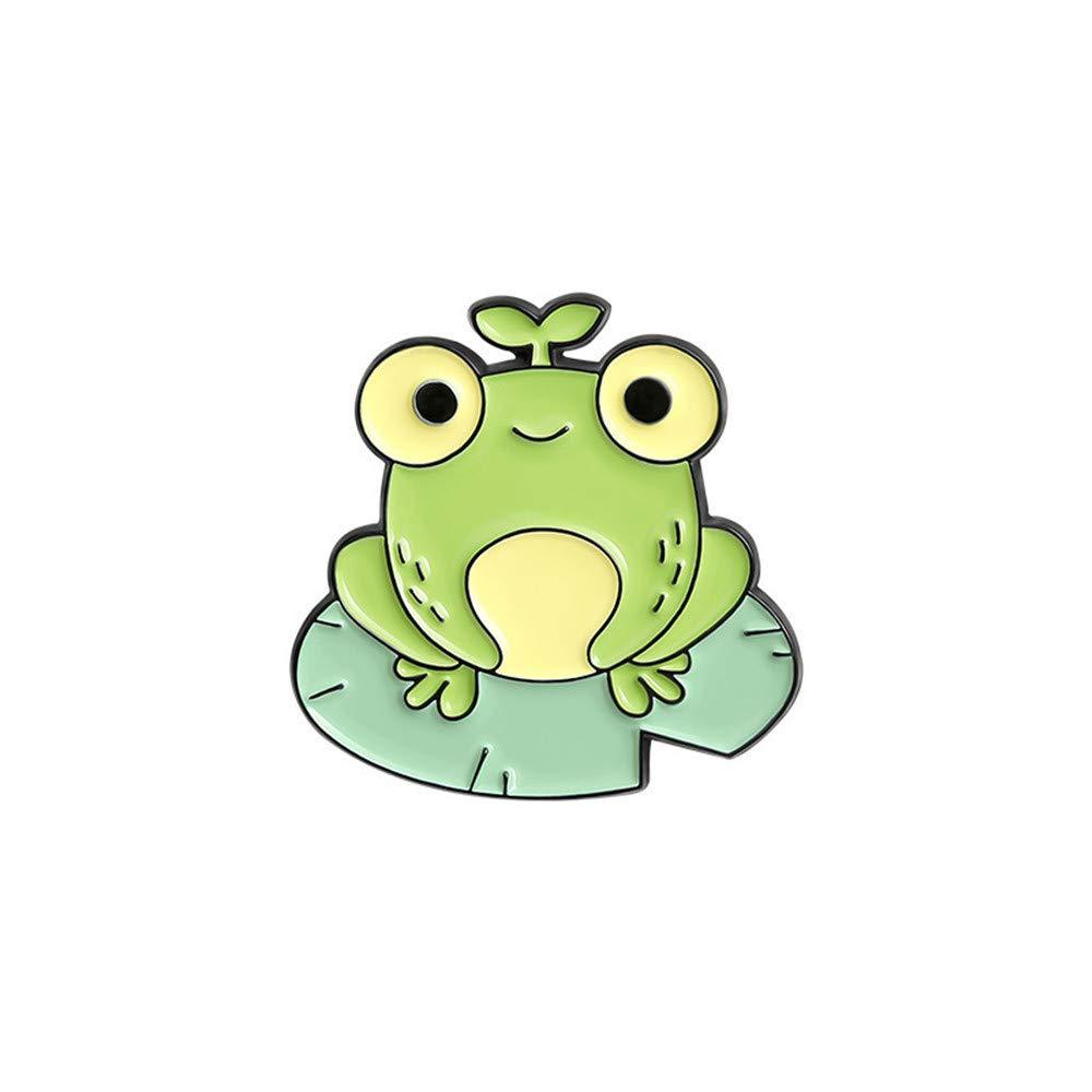 [Australia] - Frog Enamel Pin Cartoon Badge for Bag Clothes Caps Lapel Pin Buckle Jewelry Accessory Gift Black-02-01 