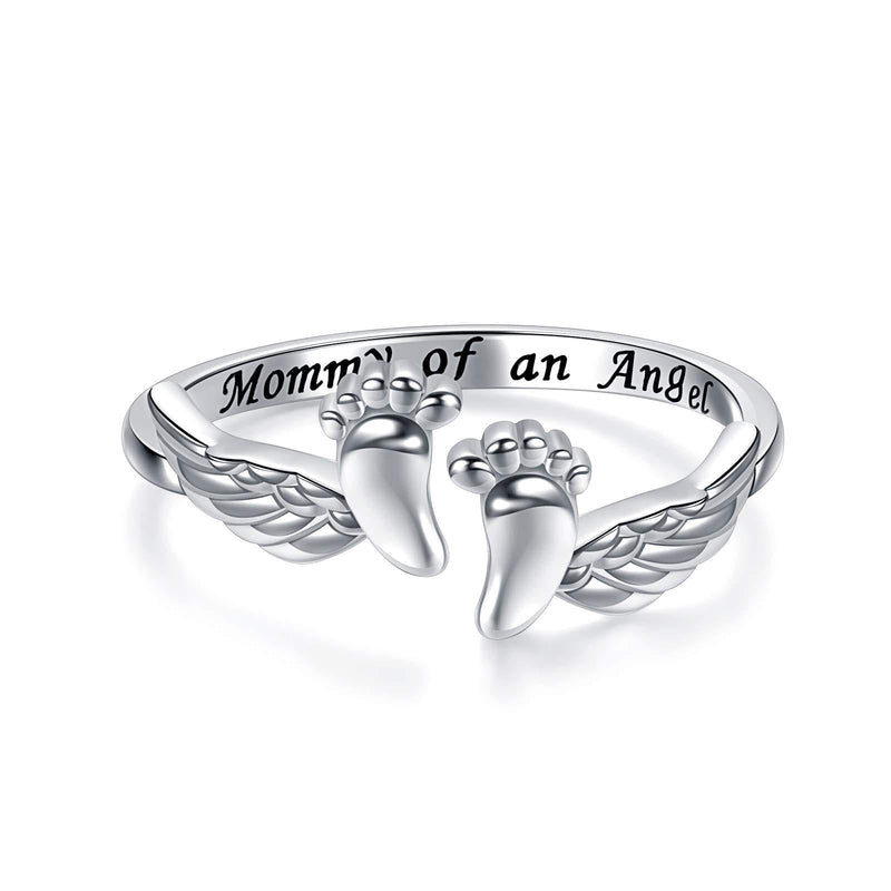 [Australia] - Miscarriage Ring and Necklace Loss of Pregnancy Rings 925 Sterling Silver Infant Loss Mommy of an Angel Memorial Jewelry Sympathy Gift for Women Mom Miscarriage Ring 