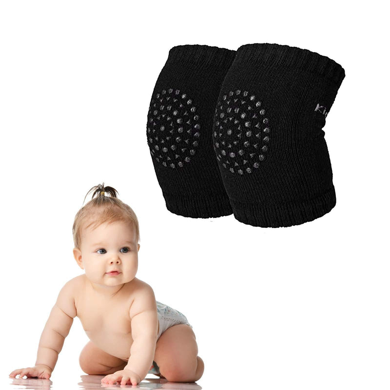 [Australia] - LASKYER Baby Knee Pads for Crawling - Anti-slip Knee Pads for Inflant,Elbow Leg Warmers - 1 pairs Black 