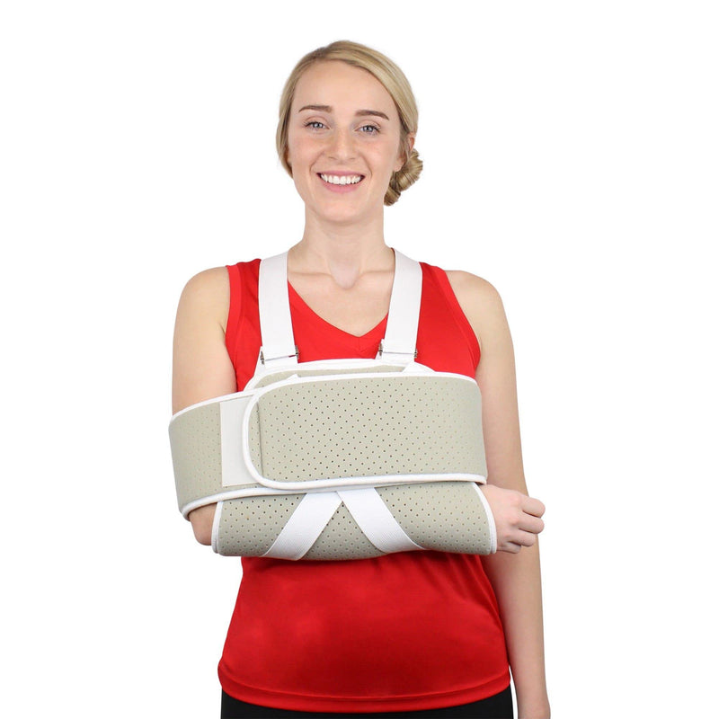 [Australia] - Adjustable Foam Arm Sling Shoulder Immobilizer - Use While Sleeping Support for Rotator Cuff, Broken and Fractured Bones, Sprains, Strains, Tears, post surgery & Dislocations by Brace Direct 