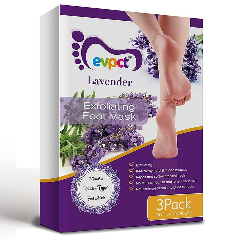 [Australia] - evpct Exfoliating Foot Peel Mask 3 Pack,Exfoliator Peel Off Calluses Dead Skin Callus Remover,Baby Soft Smooth Touch Feet-Men Women (Lavender-3Pack) Set01 