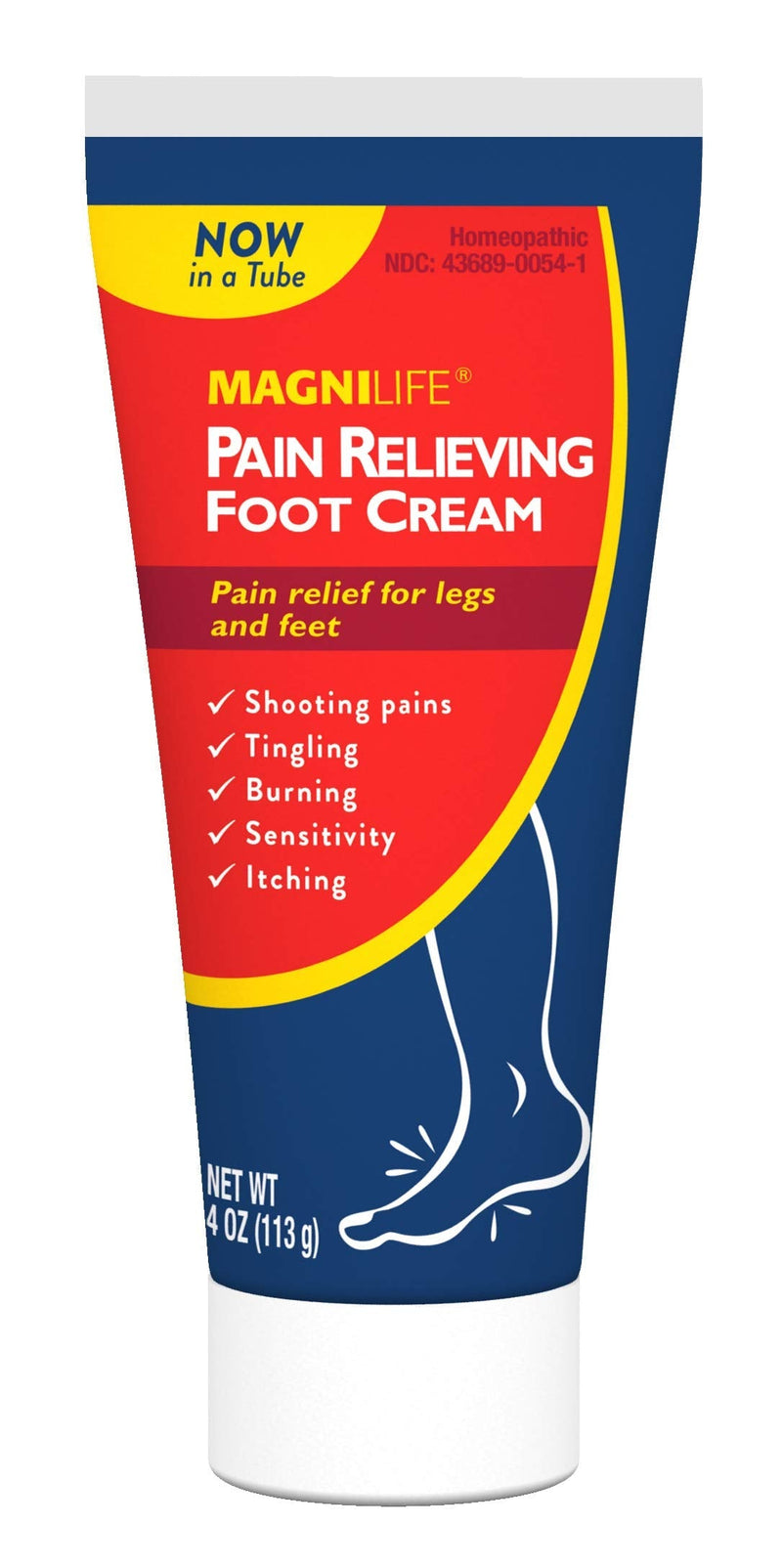 [Australia] - MagniLife Pain Relieving Foot Cream Soothing Relief for Soreness, Pain, Burning, Tingling, Itching or Sensitivity in Feet & Legs - All-Natural Moisturizing Topical - Petroleum-Free - 4oz Tube 