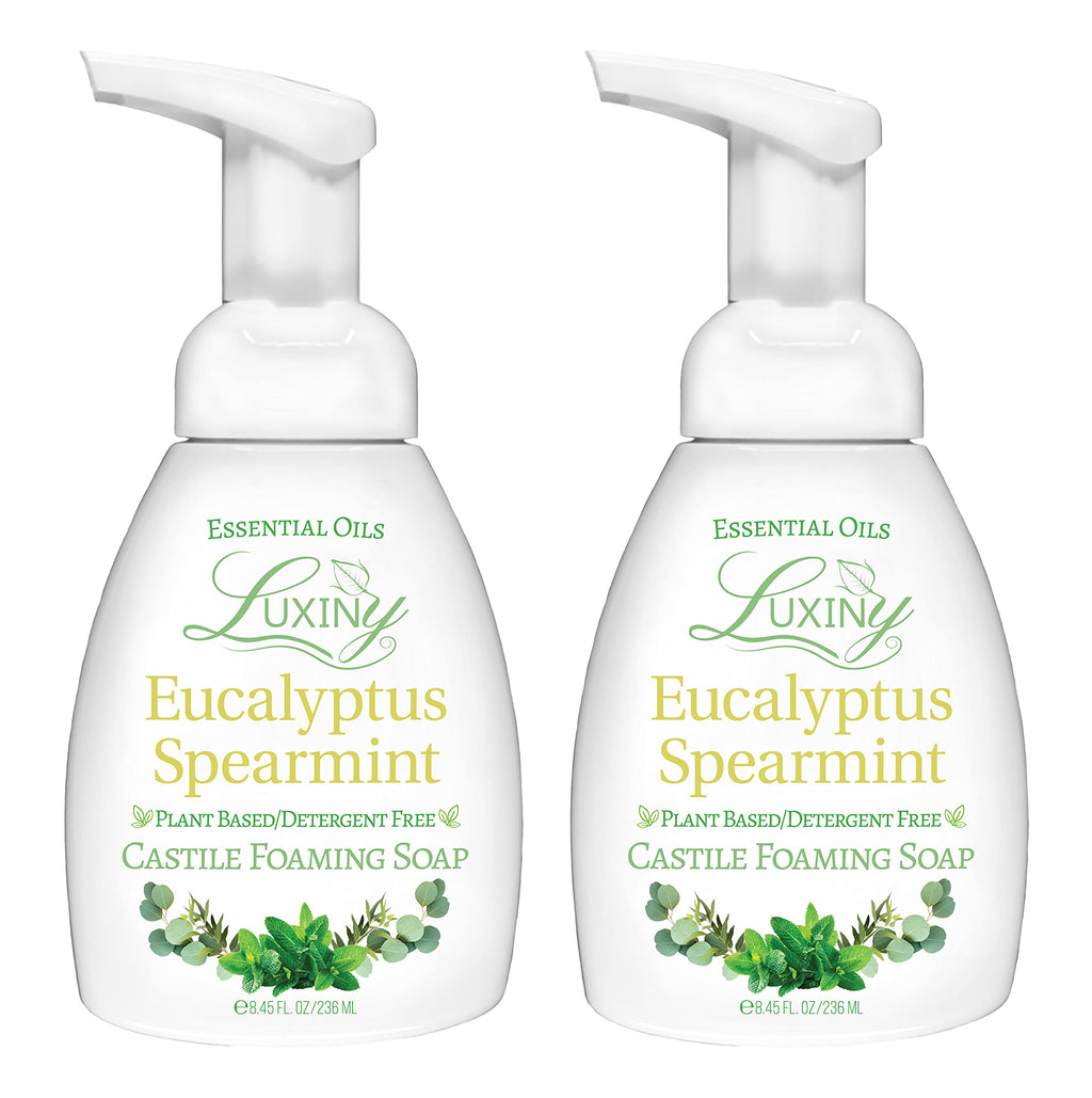 [Australia] - Castile soap, Liquid Foaming Hand Soap, All Natural Moisturizing Hand Wash for the Kitchen & Bathroom, Palm Oil Free, Vegan & Cruelty Free, Made in the USA, 8.45 oz., 2 Pack (Eucalyptus Spearmint) Eucalyptus Spearmint 