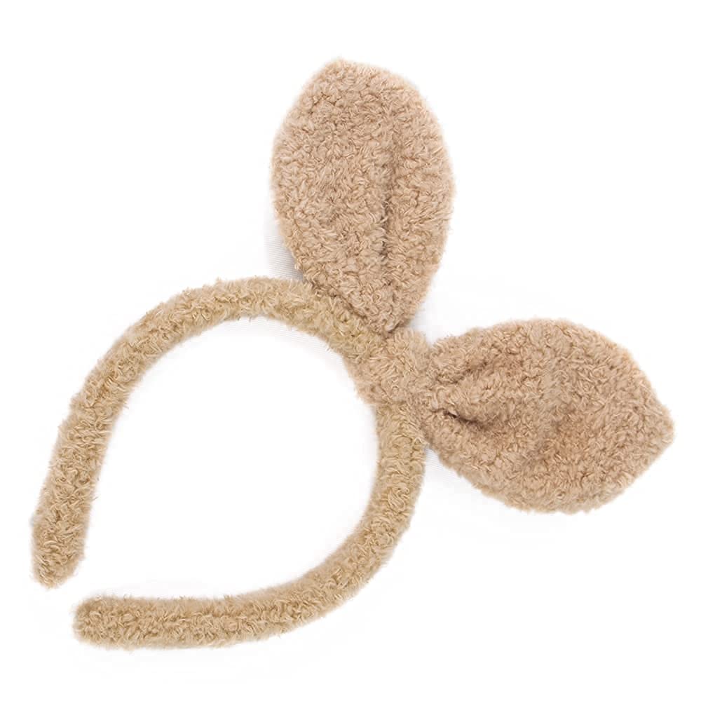 [Australia] - DAZCOS Furry Plush Bunny Ears Headband for Kawai Cosplay Accessory Brown 