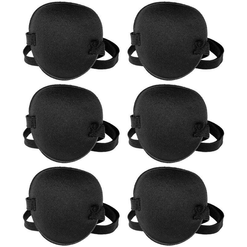 [Australia] - 6 Pieces 3D Eye Patch Single Eye Mask Comfortable Soft Lazy Pirate Eye Patches with Buckle Adjustable Eye Patches for Adults and Children, Black 