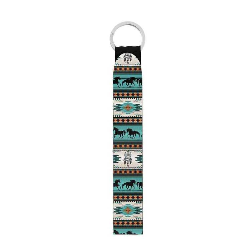 [Australia] - KUIFORTI Fashion Keychain Wristlet Strap for Key, Hand Wrist Lanyard Key Chain Holder Aztec Horse 