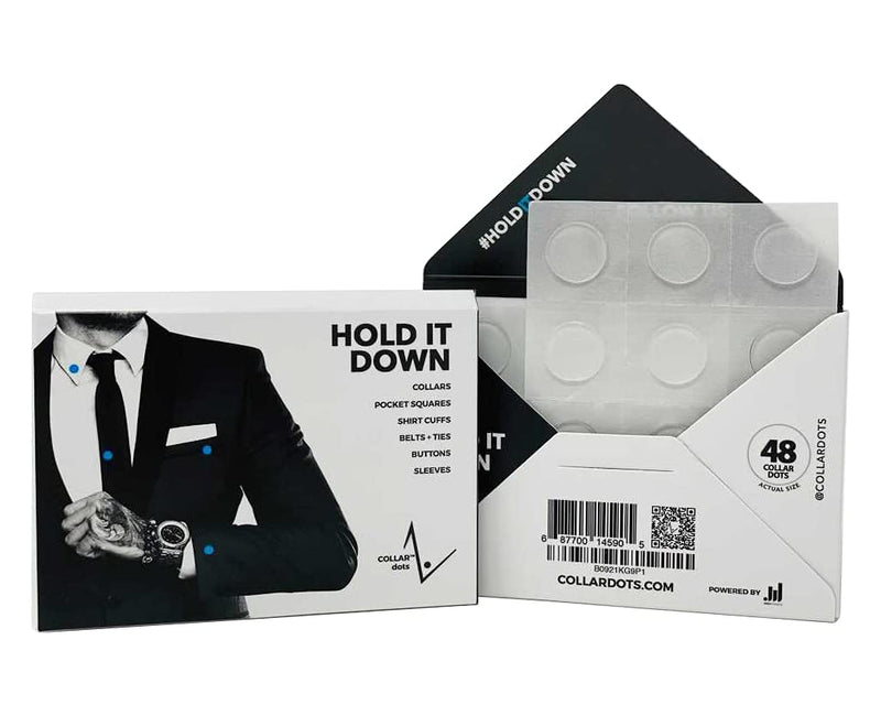 [Australia] - Collar Dots Revolutionary Collar Stays for Polo's & Dress Shirts | 1 Kit - 48 Dots 