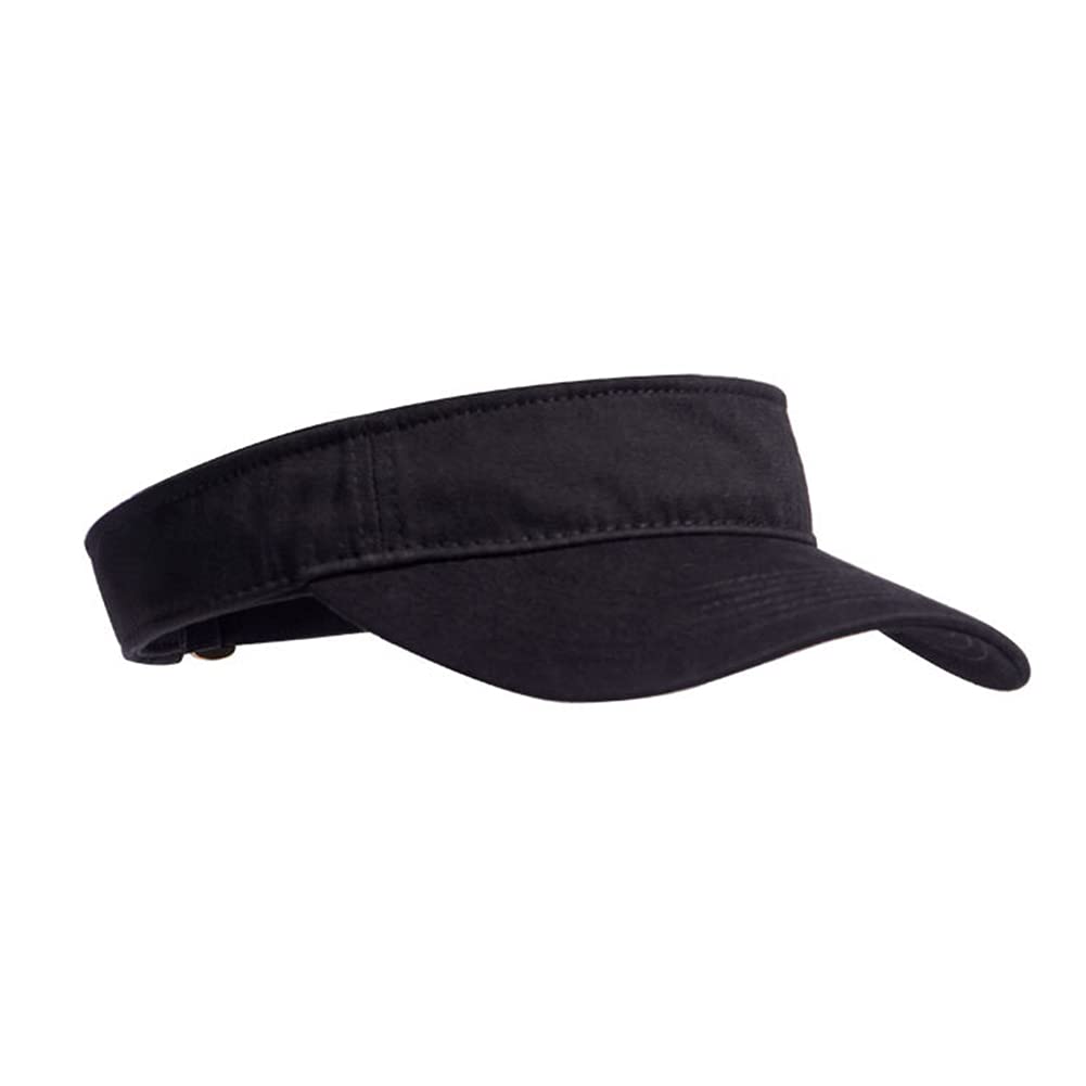 [Australia] - Sun Visors Hats for Women Men Pub Golf Visor Summer Running Cotton Cap with Adjustable Strap Black 