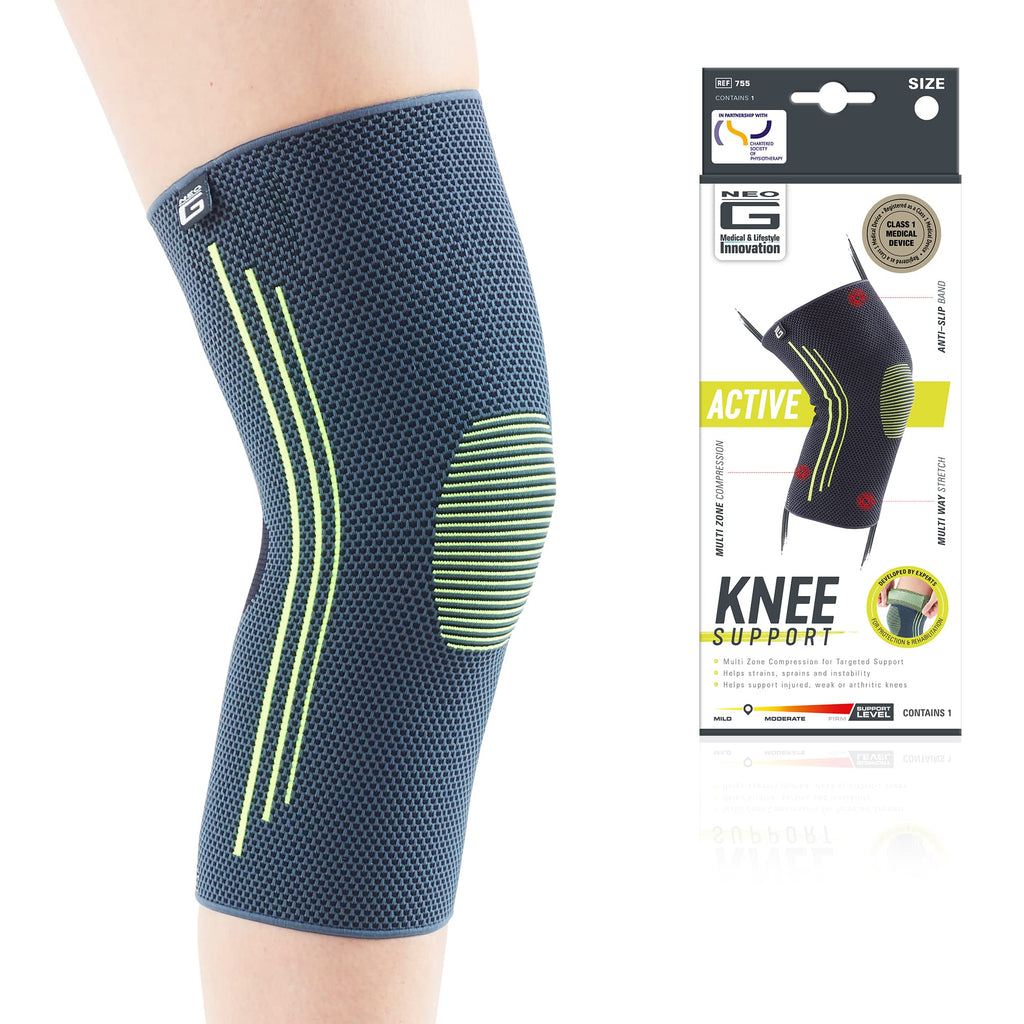 [Australia] - Neo G Knee Brace - For Sprains, Strains, Knee Injury, Sports, Running, Joint Pain, Arthritis, Injury Recovery - Multi Zone Compression Sleeve – Active Support - Class 1 Medical Device - Large Large: 38 – 43 CM/15.0 – 16.9 IN 