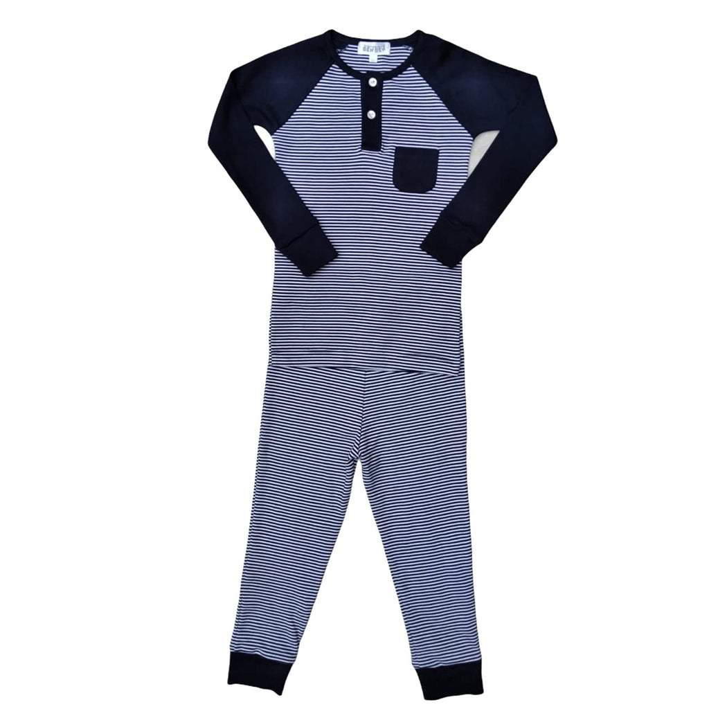 [Australia] - Benben Navy Stripes Pajamas - Made With 100% Pima Cotton Ulrta Soft 12 Months 