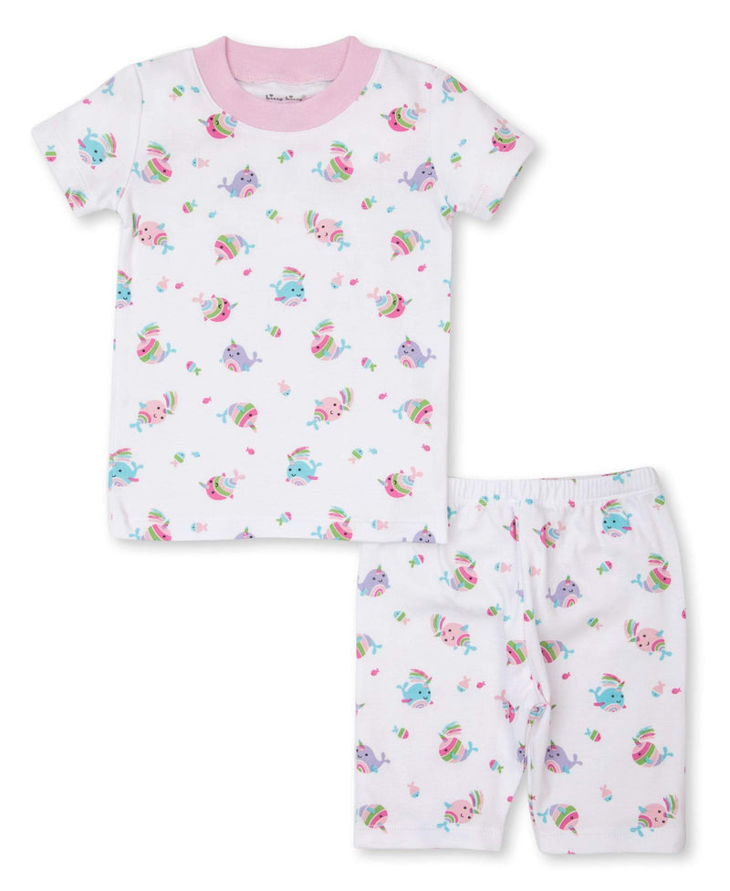 [Australia] - Kissy Kissy Baby-Girls Infant PJs Rainbow Narwhals Print Short Pajamas Set 12-18 Months Multicolored 