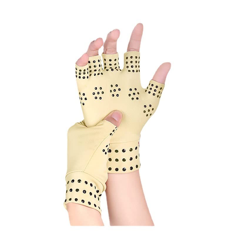 [Australia] - Chargen Arthritis Gloves Compression Gloves Fingerless Gloves Magnetic Anti-Arthritis Therapeutic Therapy Fingerless Gloves Relief Hand Pain Relief Heal Joints Relief ((Nude) Nude 