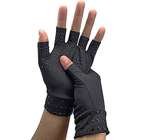 [Australia] - Chargen Arthritis Gloves Compression Gloves Fingerless Gloves Magnetic Anti-Arthritis Therapeutic Therapy Fingerless Gloves Relief Hand Pain Relief Heal Joints Relief (Black) Black 
