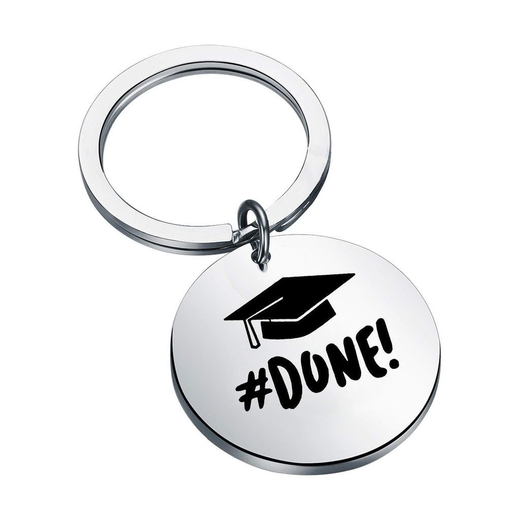 [Australia] - FEELMEM Done Graduation Keychain 2021 Congrats Grad Jewelry I’m Done Inspirational Graduates Gifts Keyring Graduation Gift for Seniors College Graduates DONE-Ky 