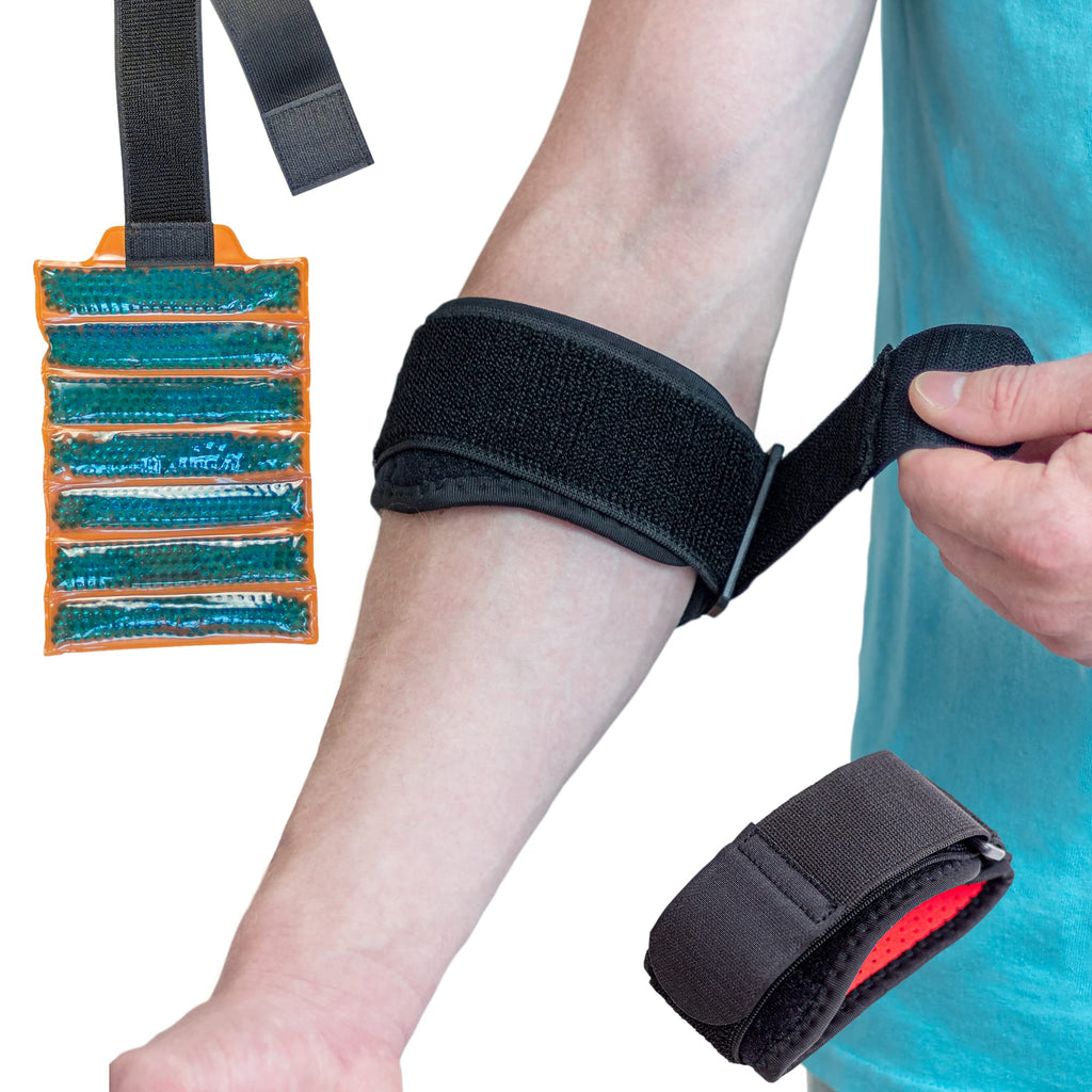 [Australia] - BodyMoves Tennis Elbow Arm Brace plus hot and cold ice pack Ulnar Nerve Entrapment Support Gear for Sports Daily Use Reduce Joint Pain Treat Tendonitis Bursitis Basketball gym elbow, weightlifting 