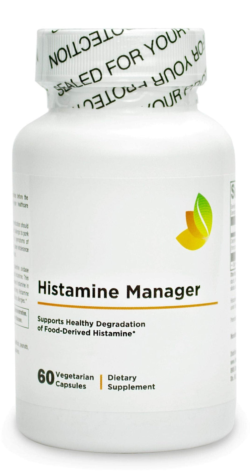 [Australia] - Histamine Manager – 20,000 HDU of Diamine Oxidase DAO per Serving – Digestive Enzyme to Help Block and Manage Food-Derived Histamine Intolerance – 60 Capsules (1 Bottle) 1 