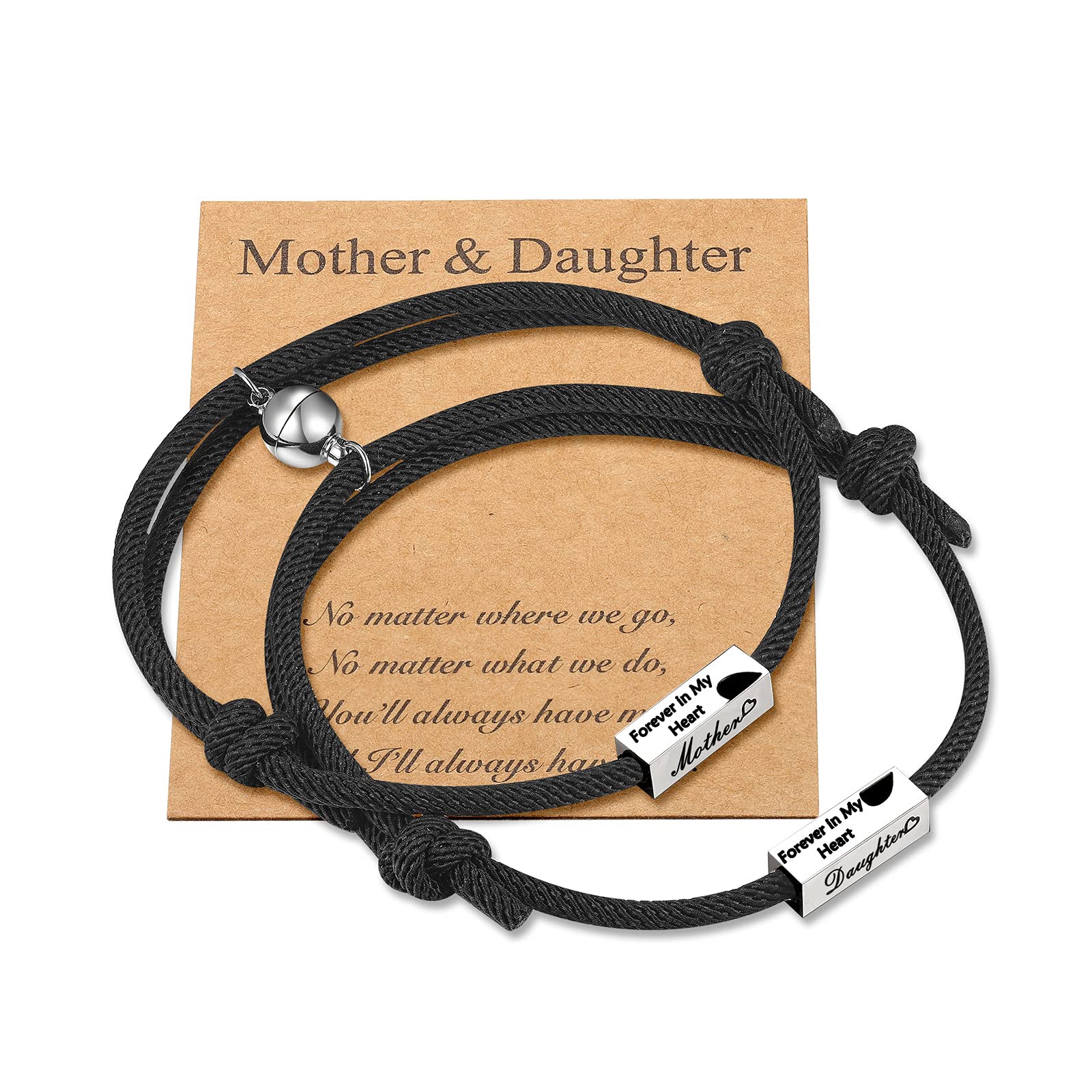 M MOOHAM Charm Bracelets for Girls, Engraved Letter F Initial