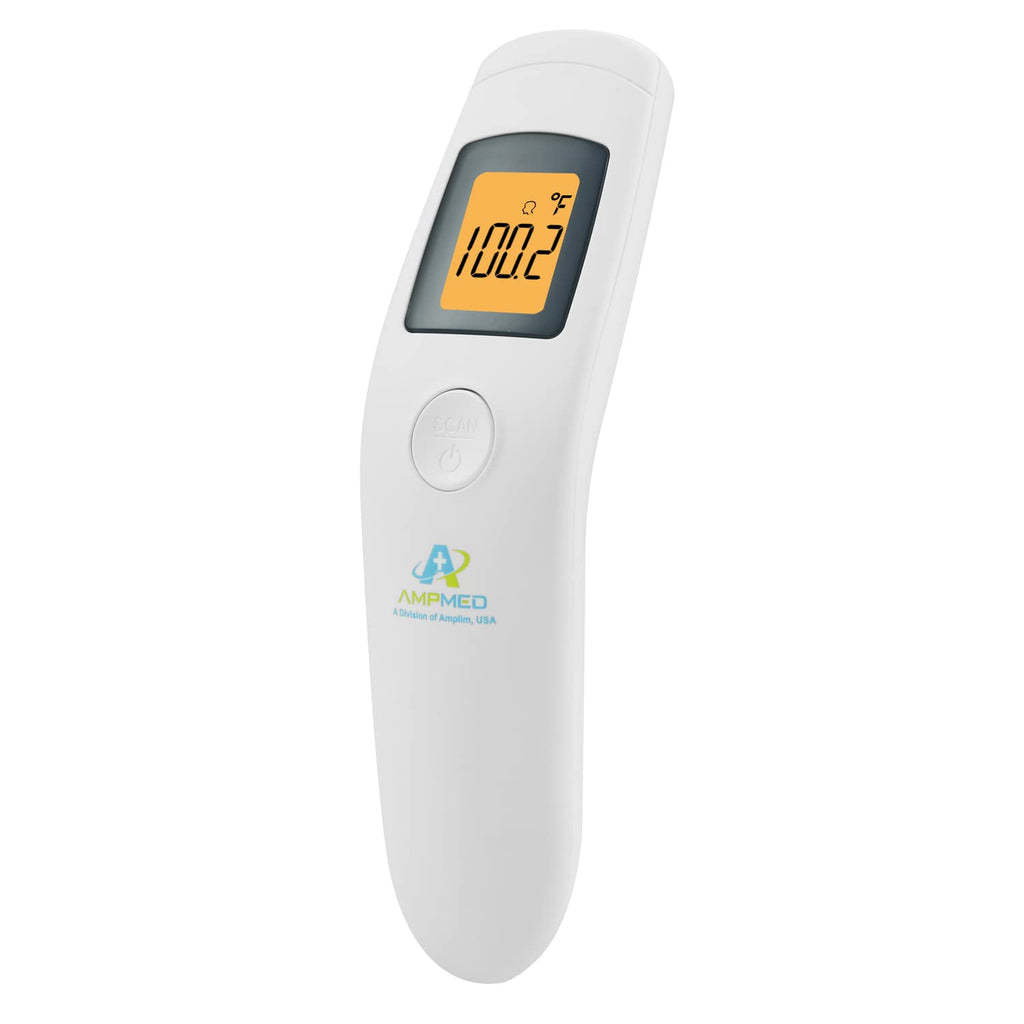 [Australia] - Amplim Hospital Medical Grade Non Contact Digital Clinical Forehead Thermometer for Adults, Kids, Toddlers, Infants, and Babies, FSA HSA Approved, W3A, White 