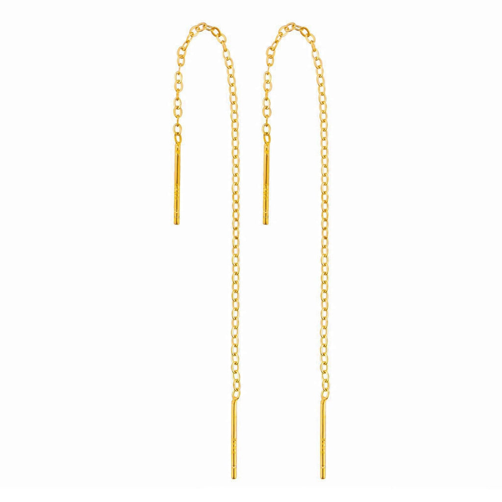 [Australia] - BTOYM 925 Sterling Silver Threader Earrings, 18K Gold Plated Dangle Earrings/Drop Earrings/Long Chain Earrings Nickel Free Hypoallergenic Jewelry Gift for Women Teen Girls 18K Gold(3.54Inch) 