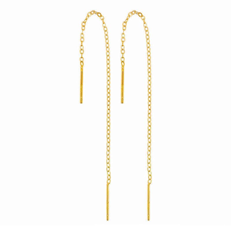 [Australia] - BTOYM 925 Sterling Silver Threader Earrings, 18K Gold Plated Dangle Earrings/Drop Earrings/Long Chain Earrings Nickel Free Hypoallergenic Jewelry Gift for Women Teen Girls 18K Gold(3.54Inch) 