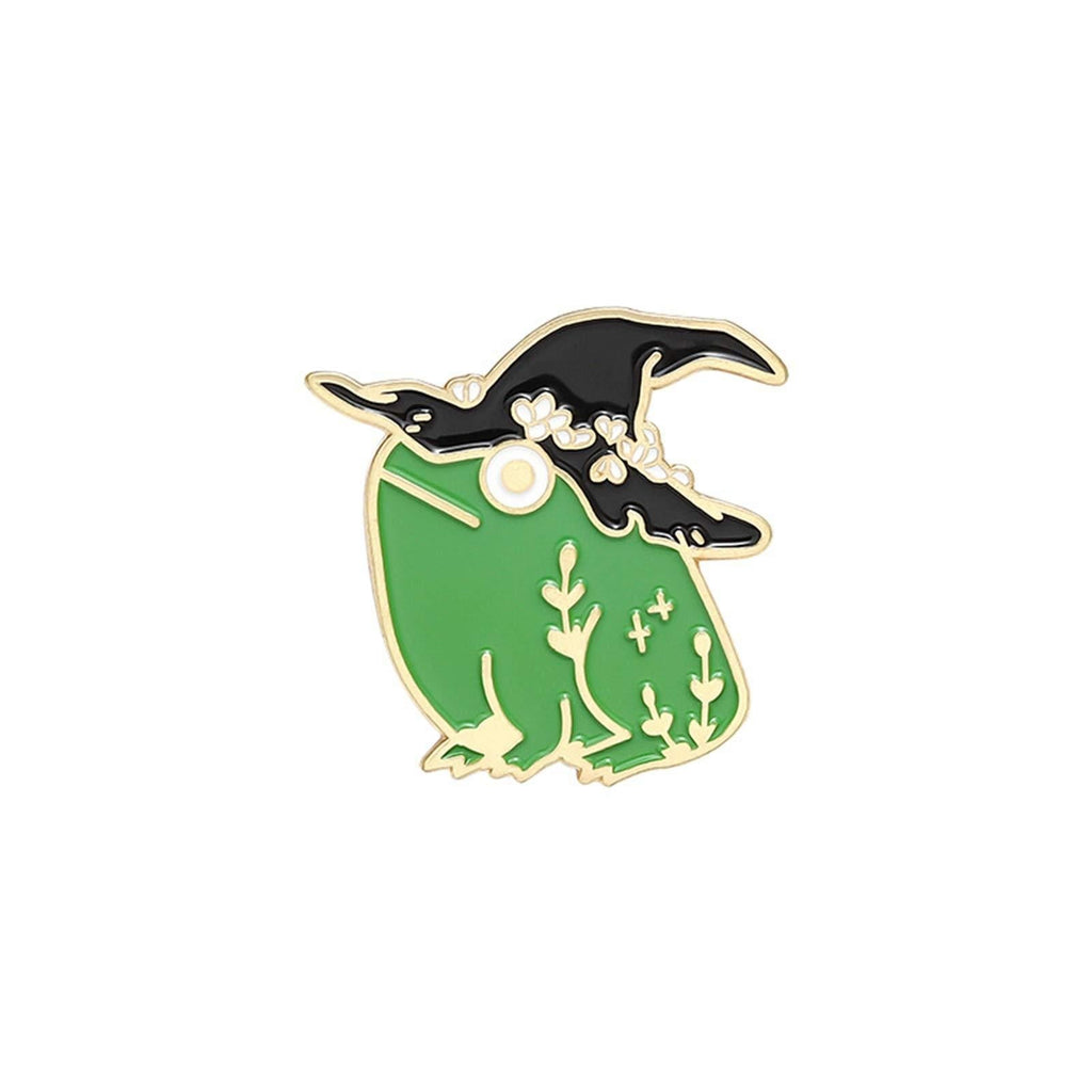 [Australia] - Lovely Magic Hat Enamel Frog Pins Lotus Leaf Guitar Enameled Frogs Brooch Pin Accessory for Backpacks Badges Hats Bags for Boys Girls Women Daughter Son 