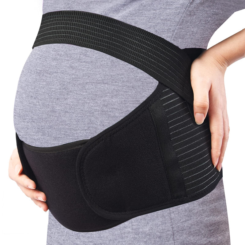 [Australia] - OneBrace Maternity Belt - Waist Abdominal Back Belly Band Pregnancy Belt Support Brace, 3-in-1 Pregnancy Belt, Lightweight Breathable Adjustable, Black(Medium) Medium 