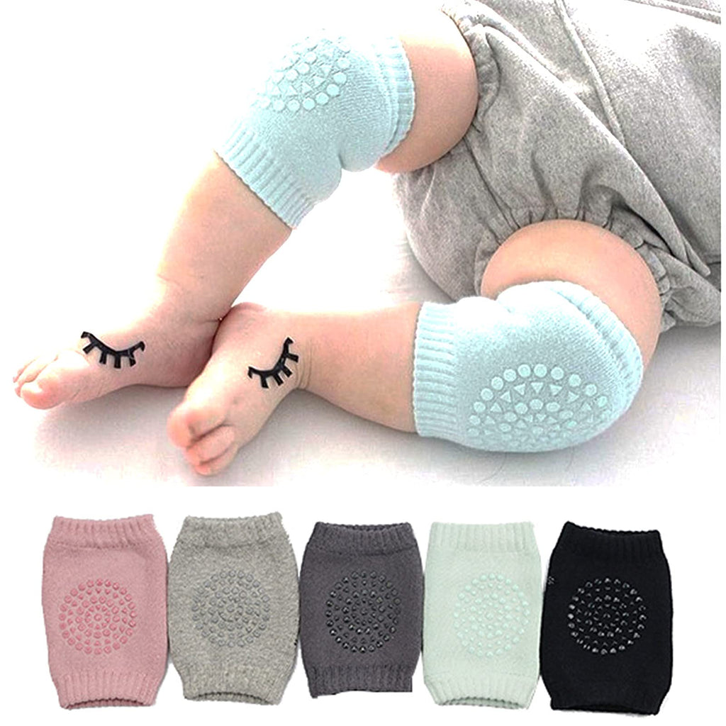 [Australia] - Baby Crawling Non-Slip Knees Baby Knee Pads Baby Protective Socks Baby Leg Warmers (5 Pairs) 
