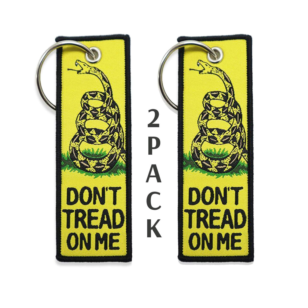 [Australia] - Pack Of 2 Gadsden Flag Keychains – Don't Tread On Me Organizer – Strong and Durable Keychain Tag – Multipurpose Snake Keychain for Cars, Motorcycles, Luggage, Backpacks, Gifts 